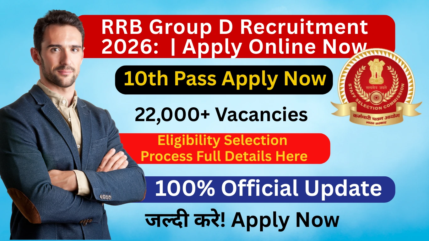 RRB Group D Recruitment 2026: 22,000+ Vacancies | Apply Online Now