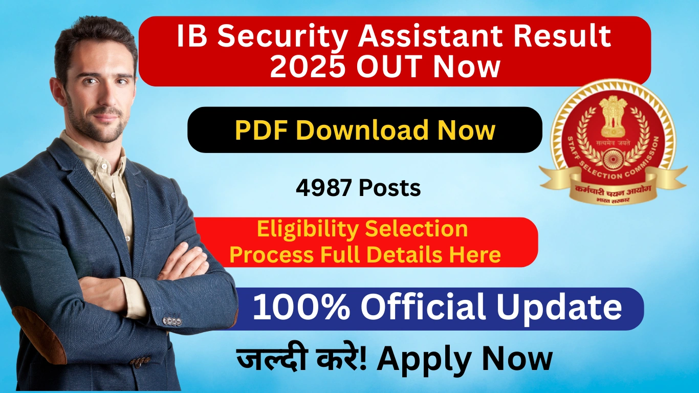 IB Security Assistant Result 2025 OUT Now | 4987 Posts PDF Download Now